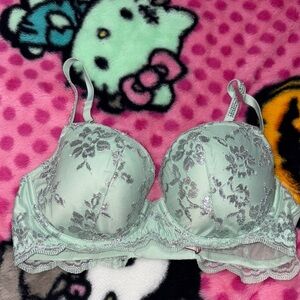 Victoria's Secret Mint Floral Lace Bra